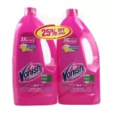 Vanish Multi-Use Fabric Stain Remover, Kills 99.9 Percent Germs, Twin Pack - 2X1 Liter