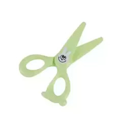 Baoji Students Safety Scissors with Blunt Head and Rabbit Design for Art and Craft- Green color