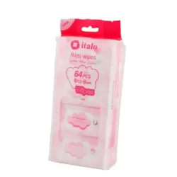 Italo Mini Wet Wipes Naturally Scented in Red Pack 64pcs- 8pcsX8pck
