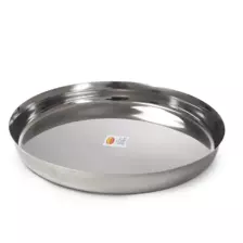Raj Stainless Steel Thali Silver Color Size 10.5 Inch