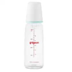 Pigeon K-6 Glass Nursing Bottle Anti Colic System With Peristaltic Teat And Slim Neck- 200ml