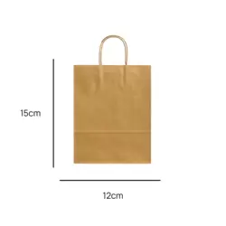 Eco Friendly Brown Kraft Paper Gift Bag With Strong Handle- 12X15cm