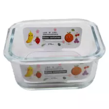 Airtight Glass Container, Food Storage Containers with Snap Locking Lids- 370ml