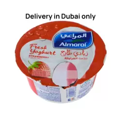 Almarai Fresh Yoghurt Strawberry Flavoured with Full Fat- 150gms (Delivery in Dubai Only)