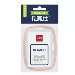 Garbeeni Acrylic Vertical Id Card Badge Holder with Laynards- Pink