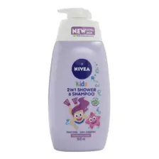 Nivea Kids 2 in 1 Shower Gel & Shampoo with Sparkle Berry Scent- 500ml