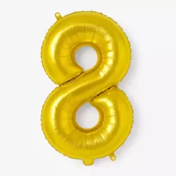Number 8 Hanging Foil Balloon For All Types Of Party Decorations 16inch- Golden