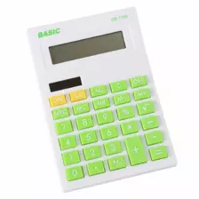 Basic Upright Angle 8 Digits Electronic Calculator CD- 1154- White and Green