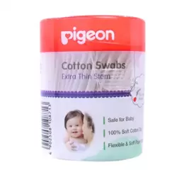 Pigeon 100percent Cotton Swabs With Extra Thin Flexible And Soft Paper Stem- 200pcs