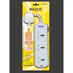 Rasco 3 Way Power Extension Socket- White