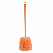 Orange Economical Long Handle Toilet Brush Bathroom Cleaning Brush Toilet Cleaner with Brush Holder