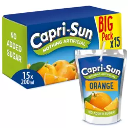 Capri Sun Drinking Fruit Juice Pouch In Orange Flavor- 15X200ml