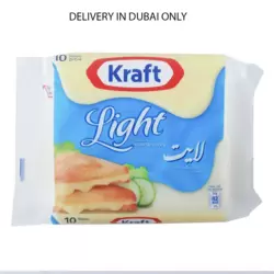 Kraft 10pcs Light Cheese Slices For Sandwich- 200gms (Delivery In Dubai Only)