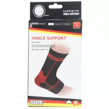 Lordex Ankle Support Pad, Sports Elastic Pad - Red and Black