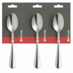 Kovar Elegant Stainless Steel Gray Tea Spoon Plain Design Small Size- 3pcs