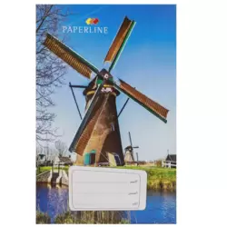 Paperline PVC Plain Notebook- Single Line with Borders and Wind Design-60 Sheets