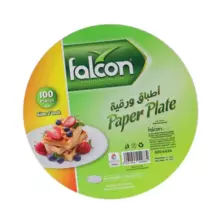 Falcon Paper Plates White 7 inch Disposable Paper Plates- 100pcs