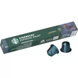 Starbucks Espresso Roast Roasted Ground Coffee Capsules By Nespresso With Intensity 11- 10pcs
