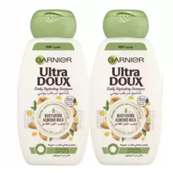 Garnier Ultra Doux Daily Hydrating Shampoo With Almond Milk- 2X400ml