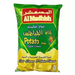 Al Mudhish Potato Ripple Crunch Chips In Sour Cream And Onion Flavor- 75gms