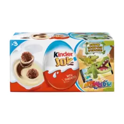 Kinder Joy Cocoa and Milk Cream Egg Chocolate With Surprise Unisex- 3X20gms