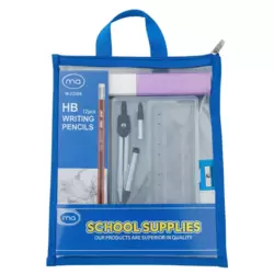 Ma School Supplies Stationery Kit In Zip Lock Pouch For Educational And School Purpose