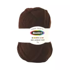 Best Art Handcrafts Bright Colors, 100% Acrylic Yarn 75gms - Brown
