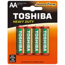 Toshiba Heavy Duty R6 AA 1.5V Carbon Zinc Battery, Pack of 4 pcs