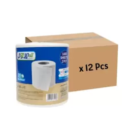 Soft Well 2 PLY Bulk Maxi Roll Tisue 1600 Sheets- 12pcs