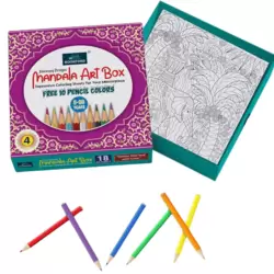Bookford Harmony Design Mandala Art Box Expressive Coloring Sheets Extra 10 Pencil Colors 18sheets