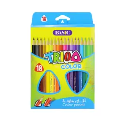 Basic Trio Color Pencils In A Cardboard Box- 18pcs