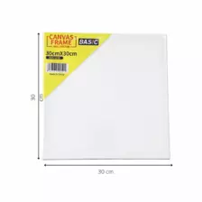 Basic Art and Craft Canvas Board, Cotton Canvas Frame 30X30cm- White