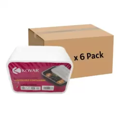 Kovar Disposable Bulk 1000ml Capacity Container Box- 6 Pack X 15pcs
