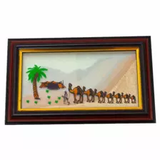 Dubai Frame with Stand, Desert Palm Tree, Camels, Emirates Seven Sand Frame, Dubai Souvenirs