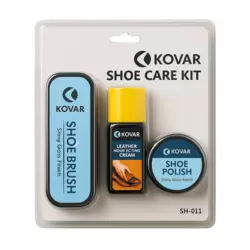 Kovar Shoe Care Kit With Shoe Brush, Shoe Cream 30ml and Shoe Polish 25ml- 3pcs Set