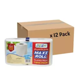 Soft Well Twin Pack Bulk Maxi Roll Tissue 600gms- 12pcs