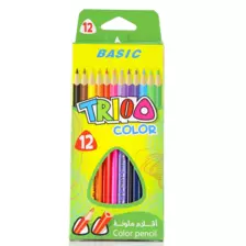 Basic Triangle Shape Colour Pencils 12pcs- Green and Yellow