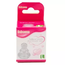 Bebecom Standard Silicone Orthodontic Nipple L 6M+, Transparent 0081