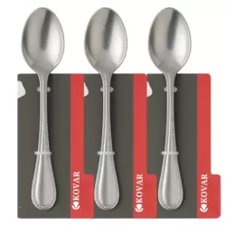 Kovar Elegant Stainless Steel Gray Tea Spoon With Patterned Handle- 3pcs