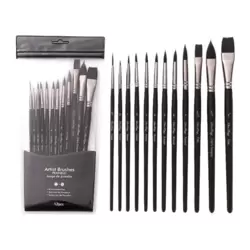 Professional Water Color Painting Brush Different Shapes And Sizes of Synthetic Nylon Brush- 12pcs