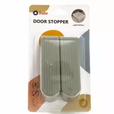 Italo Door Stopper, Non-toxic Doorstops Plastic Door Stopper Line Design, 2Pcs, Gray
