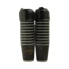 Foodpack Disposable Ripple Cups with Lid 8 Oz Cups for Coffee Tea or Drinks Black Color- 20 Pieces