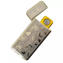 Aoben Electronic Fashionable Cigarette Lighter, Smoking Set, LED Light, Gold Body, Shiny Gold at Lid