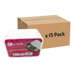 Kovar Disposable Bulk 750ml Capacity Container Box- 15 Pack X 15pcs