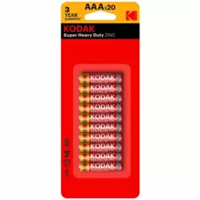 Kodak Super Heavy Duty Zinc 1.5V AAA Batteries- 20pcs