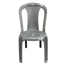 Eco Rose Armless Colored Plastic Chair For Indoor And Outdoor Use- Gray
