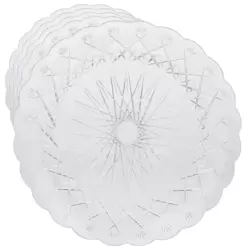 Hotpack Disposable 5pcs Plastic Crystal-Clear Food Serving Plates- 27cm