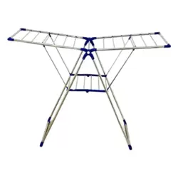 Foldable And Adjustable Clothes Drying Stainless Steel Rack- White