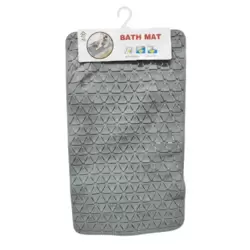 Anti Skid PVC Shower Mat for Bathroom Floor with Suction Cups And Drain Holes 68X38cm- Gray