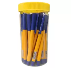 Medium Pointed Blue Ink Ball Pen In Plastic Jar- 25pcs